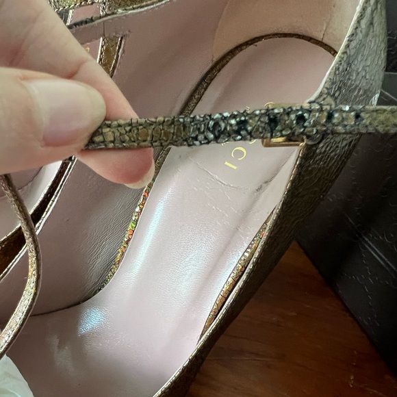 Gucci Metallic TStrap Beverly Pump - 9 - Metallic gold - Picture 3 of 7
